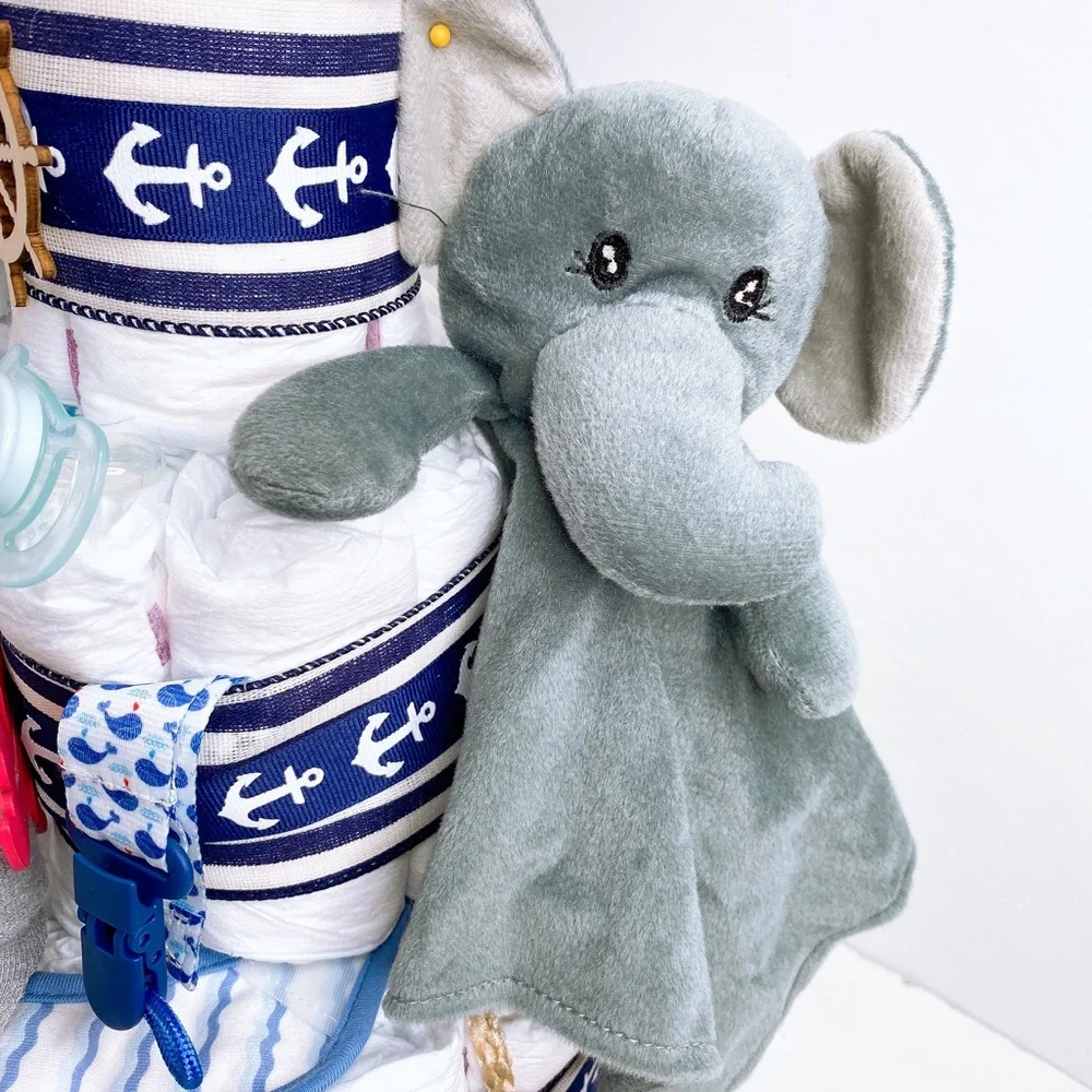 Boat Elephant Nautical Diaper Cake